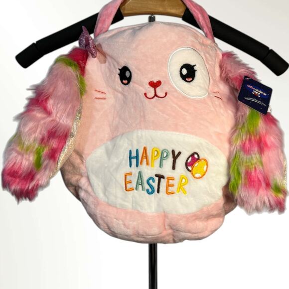 Glow Guards Easter‎ Basket Pail Ultrasoft Furry Bunny Basket for Easter Egg - Picture 1 of 4